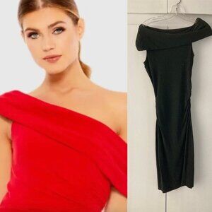 BLACK Diane von Furstenberg Midi Fitted, Ruched Dress- GORGEOUS!